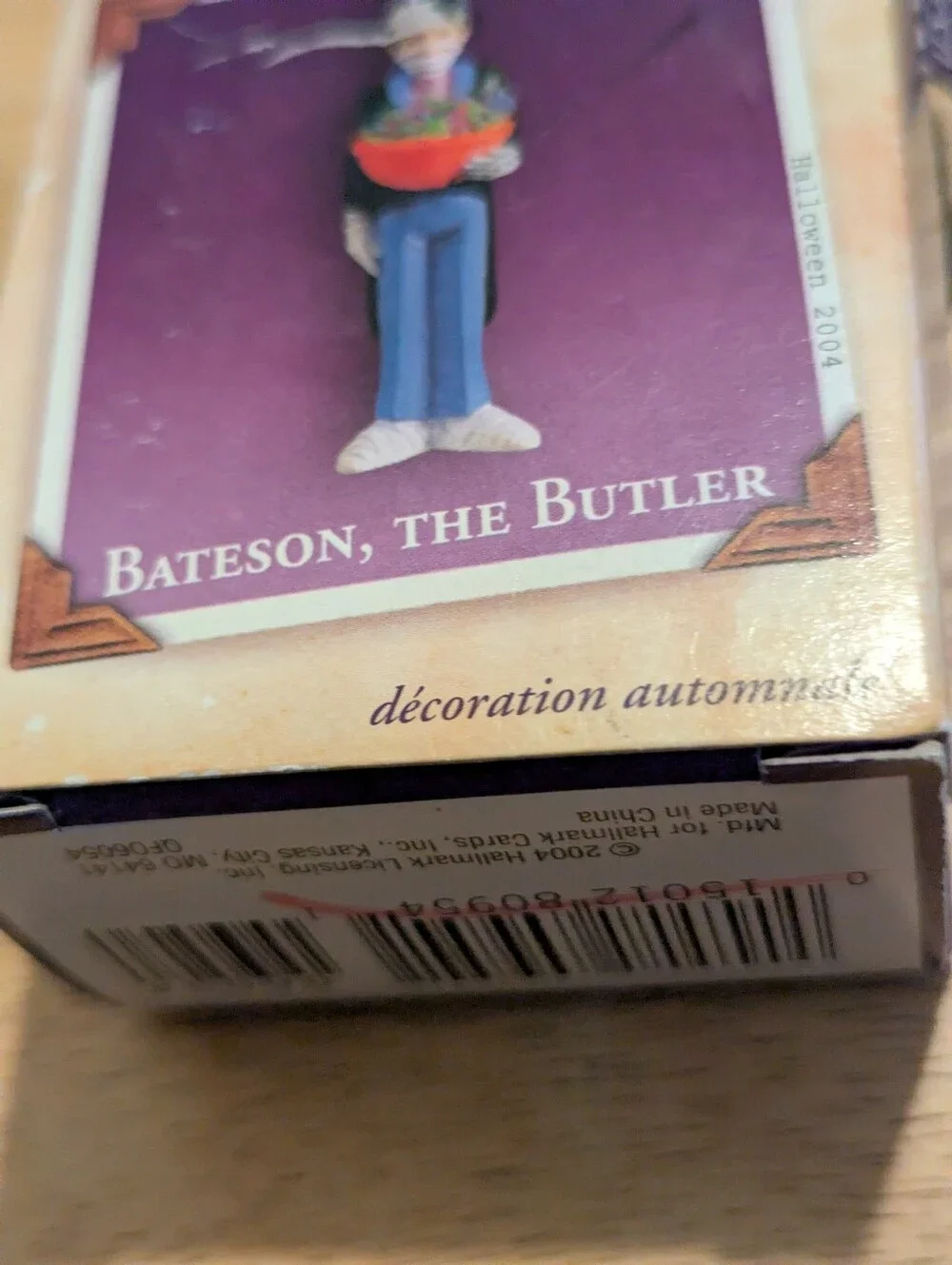 2004 Hallmark Bateson the Butler Ornament - Blue, Black, Orange, Purple In Box
